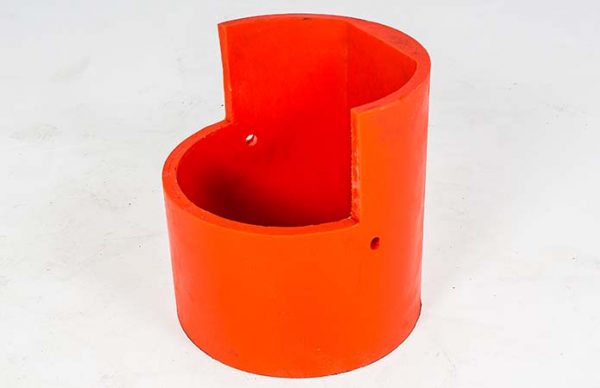Example of red urethane chute liner for mining